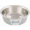 Trixie Nerezová miska so silikónovým opláštením 0,4 l 14 cm bielo/šedá