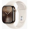Apple Watch Series 10 GPS+Cellular 42mm Gold Titanium Case farba Starlight Sport Band velikost řemínku S/M (130-180mm) MX063QC/A