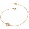 Guess Pozlátený strieborný náramok Heart Jardin JSBB04454JWYG 18,5 cm