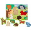 Dřevěné zábavné vkládací puzzle Adam Toys, lesní zvířátka 3D (33866201)
