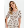 Dámske pyžamo Cana 420 3XL - kvetinová-taupe / 3XL