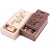SVADOBNÝ DARČEK, DREVENÝ FLASH DISK S KRABIČKOU 8 GB USB 2.0 + SVADOBNÉ GRAVÍROVANIE