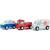 New Classic Toys Sada dřevěných mini záchranářských vozidel, 3 ks