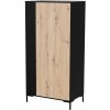 Cama Šatní skříň MERCI 90 x 55 x 184 cm černá/dub artisan