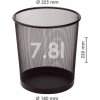 Drôtený kôš na odpadky, čierny 7,8 l