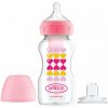 DR.BROWN'S Fľaša dojčenská antikoliková Options+ Wide-Neck 270ml 2v1 ružová s náustkom WB91604