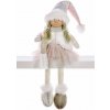MagicHome Vianoce Dekorácia MagicHome Vianoce, Dievčatko v ružovej sukni, sediace, 33 cm