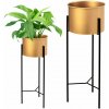 Tutumi Tutumi, kovový kvetináč na rastliny 40cm TSHP20205, čierna matná-mosadzná zlatá, HOM-09903