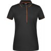 James & Nicholson | JN 727, Dámske piqué polo s légou, čierna - oranžová, M