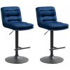 Sada 2 barových stoličiek Damar velvet, modrá
