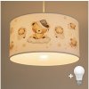 | Brilagi - LED detský luster na lanku BOBO 1xE27/60W/230V pr. 35 cm biela/medvedíky | 8590828051411