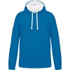 Kariban Mikina Kariban K446 s kapucí, kontrastní COT20K446k6500-tropical bl XS Modrá tropical/bílá