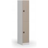 Šatníková skrinka S1 s úložnými boxmi, 2 boxy, 1850 x 300 x 500 mm, demont, zámok s čítačkou RFID kariet, béžové dvere
