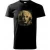 Albert Einstein so slúchadlami - Tričko extra veľké (5-8XL) - 5XL ( Čierna )