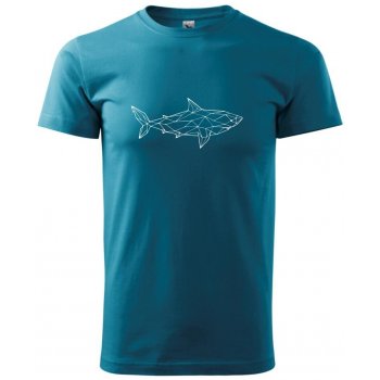 Geometria žralok telo Klasické pánske tričko tmavý tyrkys