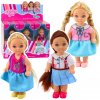 Mini bábika KAIBIBI s dlhými vlasmi, farebné šaty, 12 cm