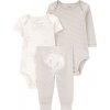 Carter's Set 3dielny body dl. rukáv body kr. rukáv tepláky Grey Stripe Elephant neutral