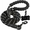 Purlov 21654 Vodidlo pre psov reflexné okrúhle 3 m čierne + puzdro na vrecká