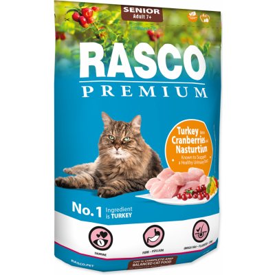 Rasco Premium Cat Kibbles Senior Turkey Cranberries Nasturtium 400 g