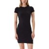 Calvin Klein Jeans Krátke šaty SS CTN CONTOUR 1X1 RIB SS MINI D LV047B266G Čierna