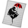 CARBOTEX detská deka Banksy krysa s dáždnikom 150 × 200 cm 5902689473494