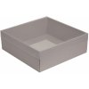 Darčeková krabica s priehľadným vekom 300x300x100/35 mm, sivá