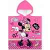 CARBOTEX - Dievčenské bavlnené pončo osuška s kapucňou Minnie Mouse Disney / 50 x 110 cm