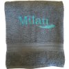 Osuška s výšivkou mena pánska Farba: Tmavomodrá, farba nití: sivá