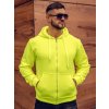 Žltá-neónová pánska hrubá mikina na zips s kapucňou Bolf 2008A