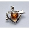 Kovový prívesok srdiečko 1 ks (15x12mm )