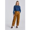 Gant nohavice D1. PLEATED LEATHER PANTS COGNAC