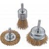 Extol Craft 1832 | Sada rotačných kief so stopkou priemer 6 mm vlnitý pomosadzený drôt 0,3 mm - 3 dielna