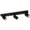 Ideal Lux 229058 stropná a nástenná bodová lampa Rudy 3x35W | GU10 - čierna