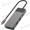 Adaptér WiWU Linker A721HD 7v1 PD 100W USB-C sivý