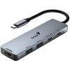 USB (3.0) hub 5-port, UH-500 31240003400, šedý, Genius, 2x USB 3.0,1x HDMI,2x USB-C,Power Delivery 100W