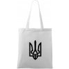 Ukrajina trojzubec veľký - Taška bavlnená - 42 x 38 cm ( Biela )