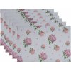 Clayre & Eef 6ks bavlnené prestieranie s kvety hortenzie Vintage Grace - 48*33cm - Clayre & Eef
