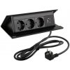 LEGRAND elektrická zásuvka PopUp, 3x 230V, Schuko, 1x USB A+C, čierna matná