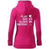 Stolný tenis - eat sleep - Mikina dámska trendy zipper s kapucňou - XL ( Purpurová )