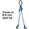 Reťazový záves, oko-2 hák, skracovač, Nosnosť 3550/2500 kg,G10-8, Certifikát 3550 / 2500 kg 6 m Modrá