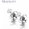 Steel Edge Titánové náušnice kôstky so zirkónmi SET23ER01 Priemer mm: 3mm