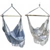 Garden Line HAMAK HOJDAČKA BRAZÍLSKA HOJDAČKA VISIACE KRESLO BOHO 130 x 100 CM BÉŽOVÁ/SIVÁ 3200