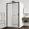 RONAL TOP-LINE S BLACK TLS2 120cm ľavé dvere do niky alebo do kombinácie / sprchový kút rohový, profil čierny, sklo číre, TLS2G1200607
