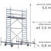 SCAFOM-RUX Pojazdné lešenie RUX MOBILO 800 - pracovná výška 5,5 m Dĺžka: 180 cm