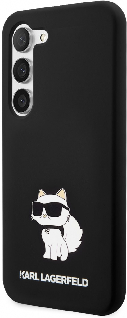 Púzdro Karl Lagerfeld Liquid Silicone Choupette NFT Samsung Galaxy S23, čierne