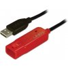 Kábel USB 2.0 A-A M/F 8m, High Speed, predlžovací, čierny, aktívny, PRO, reťazitelný