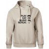 Play Eat Sleep Repeat game - Oversized mikina dámská Moon - kratšia + širšia - L ( Ľadovo sivá )