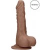 RealRock Dong 8 realistické dildo s varlaty 20 cm tmavé prírodné