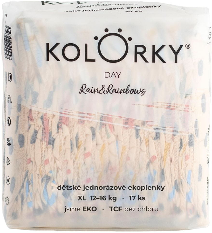 KOLORKY DAY déšť a duhy XL 12-16 kg 17 ks