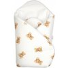 Baby Nellys Bavlnená novorodenecká zavinovačka, Míša - biela s potlačou